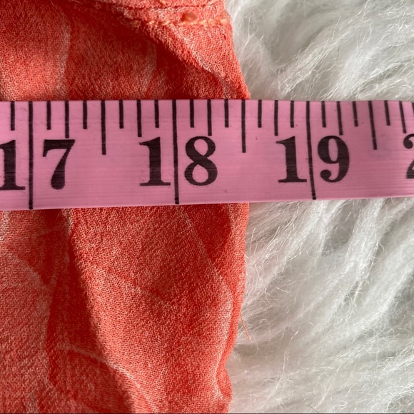 🔥SOLD🔥 We The Free FP Crinkle Button Down Shirt Coral XS - Picture 10 of 11